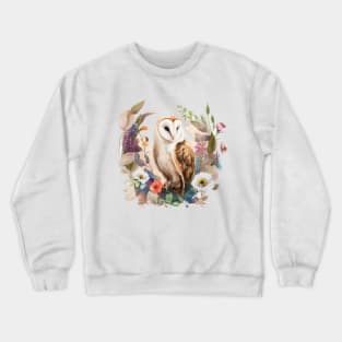 Barn Owl Floral Crewneck Sweatshirt